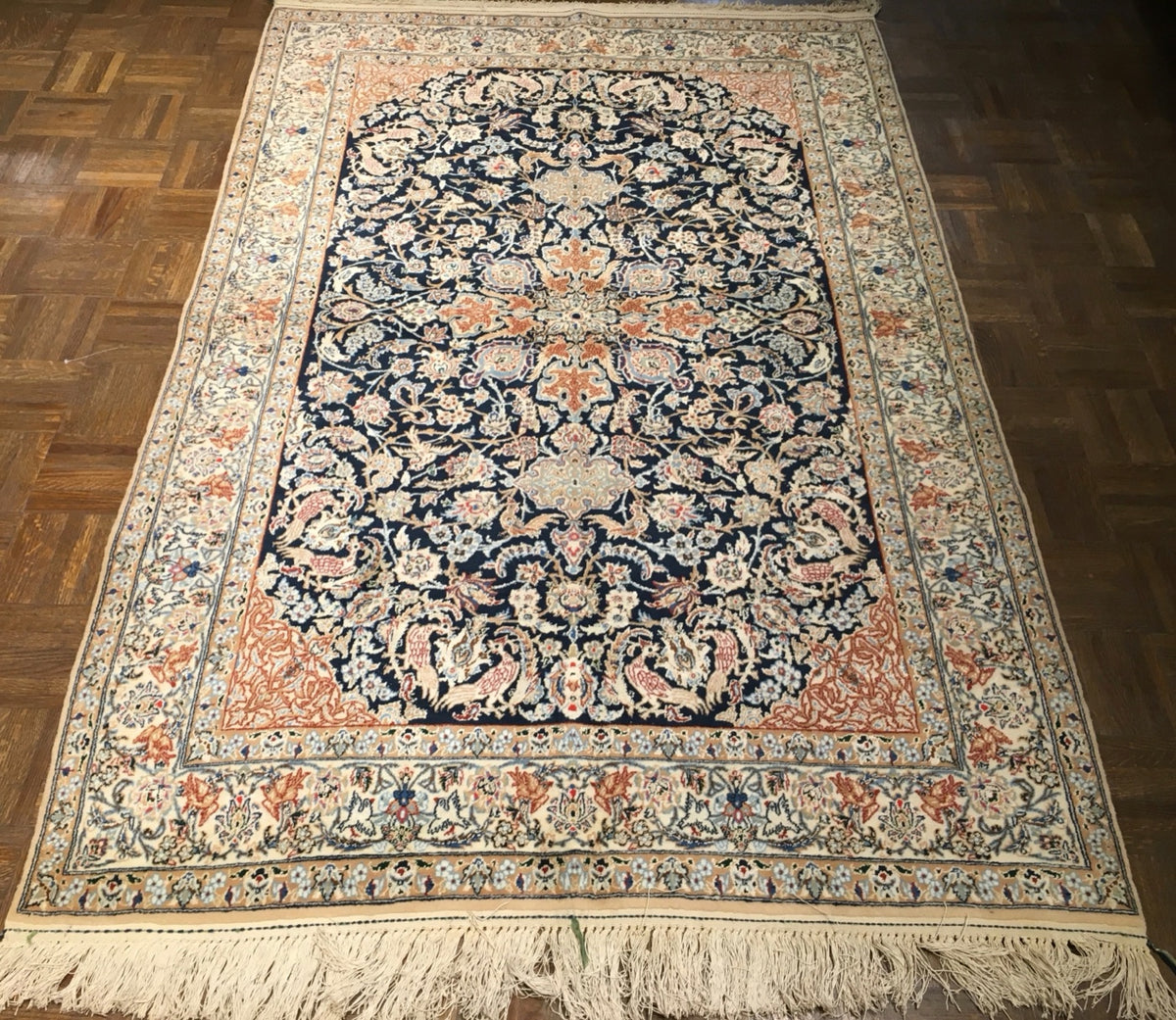 Vintage Persian Nain Rug